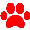Icône patte rouge